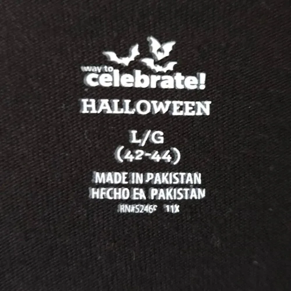 Flaming Skull T Shirt Mens Size Large Black Halloween Fire Skeleton